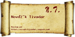 Novák Tivadar névjegykártya