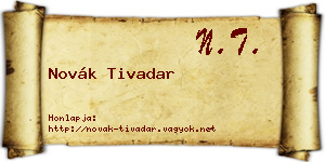 Novák Tivadar névjegykártya